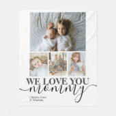 Aangepaste foto- en tekstfotocollage fleece deken (Voorkant)