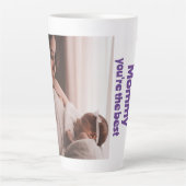 Aangepaste foto- en tekstfotocollage latte mok (Voorkant)