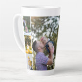 Aangepaste foto- en tekstfotocollage latte mok (Linkerhoek)