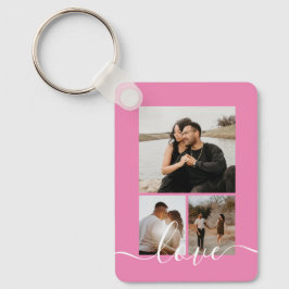 Aangepaste foto- en tekstfotocollage sleutelhanger