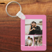 Aangepaste foto- en tekstfotocollage sleutelhanger (Voorkant)