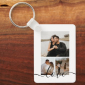 Aangepaste foto- en tekstfotocollage sleutelhanger (Voorkant)