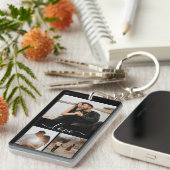Aangepaste foto- en tekstfotocollage sleutelhanger (Voorkant Rechts)