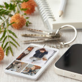 Aangepaste foto- en tekstfotocollage sleutelhanger (Voorkant Rechts)