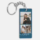 Aangepaste foto- en tekstfotocollage sleutelhanger (Voorkant Links)
