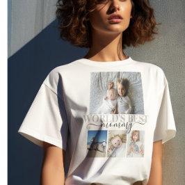 Aangepaste foto- en tekstfotocollage t-shirt