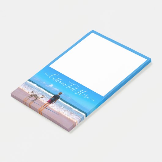 Aangepaste foto- en tekstnaam post-it® notes (Schuin)