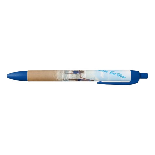 Aangepaste foto- en tekstpen met uw fotoontwerp blauwe inkt pen (Bodem)