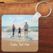 Aangepaste foto- en tekstSleutelhanger Uw zomeront Sleutelhanger (Achterkant)