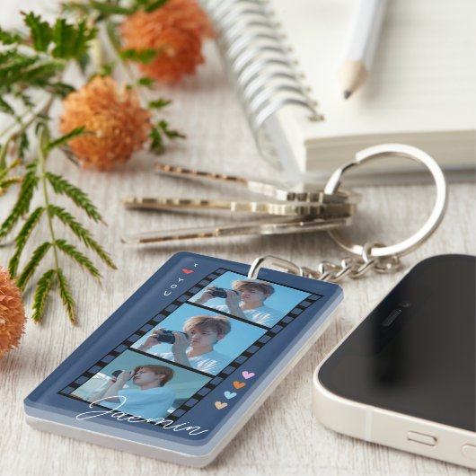 Aangepaste foto- en tekstSleutelhangers Sleutelhanger (Voorkant Rechts)