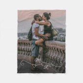 Aangepaste foto en verweven liefdesharten fleece deken (Voorkant)