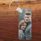 Aangepaste foto en verweven liefdesharten sleutelhanger (Voorkant)
