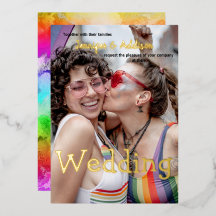 Aangepaste foto en waterverf regenboog gay trouw F