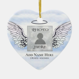 Aangepaste foto Engel Wings Memorial Ceramic Ornam Keramisch Ornament