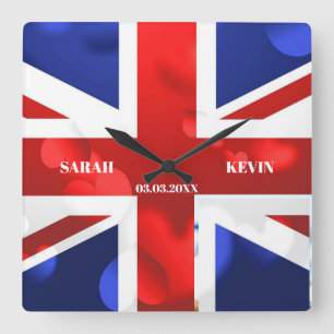 Aangepaste foto Engelstalige vlag Vierkante Klok