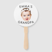 Aangepaste Foto Face Mom Oma Opa Verjaardag Handwaaier (Achterkant)