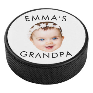 Aangepaste Foto Face Mom Oma Opa Verjaardag Hockey Puck