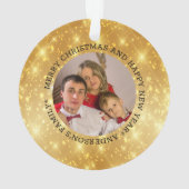 Aangepaste foto familie kerst ornament (achterkant)