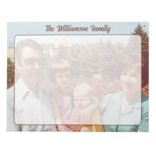 Aangepaste foto familie naam retro schrift takenli notitieblok