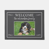 Aangepaste foto familie naam welkom script rustiek deurmat (Voorkant)