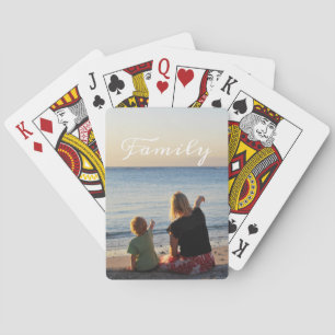 Aangepaste Foto Familie Vrienden Vrouw Script Pokerkaarten