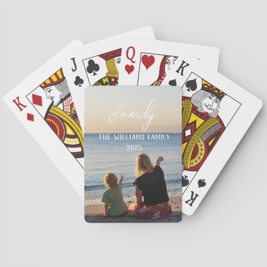 Aangepaste Foto Familie Vrienden Vrouw Script Pokerkaarten (Achterkant)
