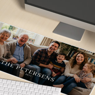 Aangepaste foto familienaam modern bureaumat