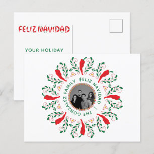 Aangepaste foto Feliz Navidad vakantie ansichtkaar Feestdagenkaart