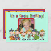 Aangepaste foto Fiesta Birthday Uitnodiging (Voorkant / Achterkant)
