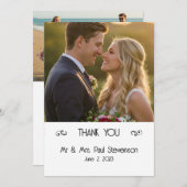 Aangepaste foto Flat Wedding Dank u kaart (Voorkant / Achterkant)
