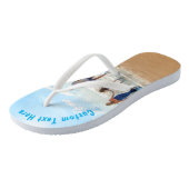 Aangepaste Foto Flip Flops met Tekst (Schuin)