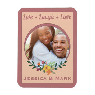 Aangepaste foto Floral Pink op maat Magneet