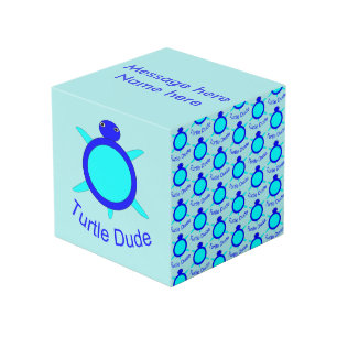 Aangepaste foto foto's van Bright Blue Turtle Dude Kubus