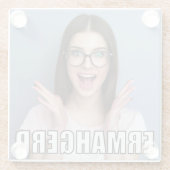 Aangepaste foto Funny Ermahgerd Meme Style Glazen Onderzetter (Achterkant)