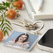 Aangepaste foto Funny Ermahgerd Meme Style Sleutelhanger (Voorkant Rechts)