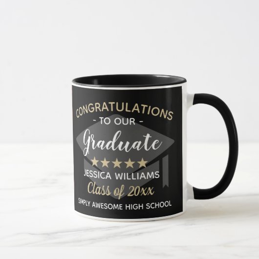Aangepaste foto Gefeliciteerd Afstuderen Afstudere Mok (Rechts)
