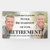 Aangepaste foto Gefeliciteerd Pensioenbanner Spandoek (Horizontaal)