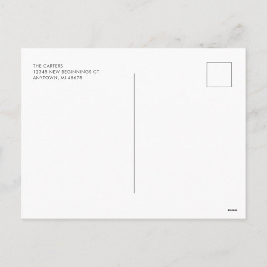 Aangepaste foto Gelukkig Nieuwjaar Grijs Schrift Feestdagenkaart (Achterkant)