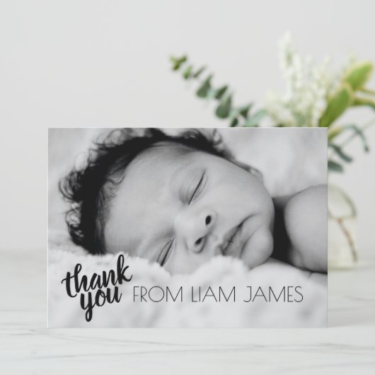 Aangepaste foto Genderneutraal script - Hartelijk  Aankondiging (Staand voorkant)