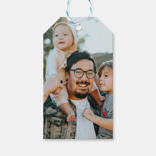 Aangepaste foto gepersonaliseerd cadeaulabel (Voorkant)