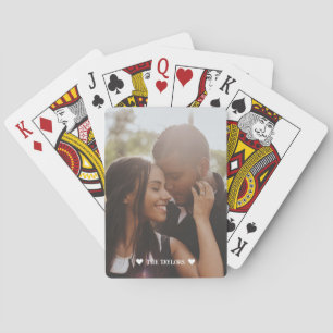 Aangepaste foto Gepersonaliseerd Paar Liefde Hart Pokerkaarten