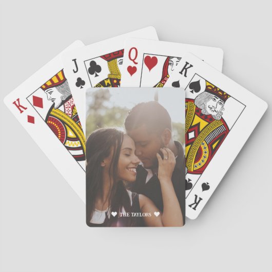 Aangepaste foto Gepersonaliseerd Paar Liefde Hart Pokerkaarten (Achterkant)