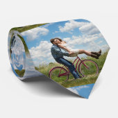 Aangepaste foto gepersonaliseerd stropdas (Opgerold)