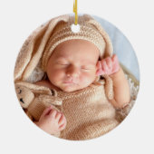 Aangepaste foto Gepersonaliseerde Baby's Eerste Ke Keramisch Ornament (Achterkant)