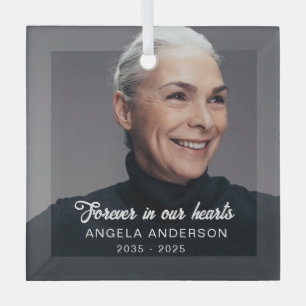 Aangepaste foto gepersonaliseerde herdenking Funer Glas Ornament