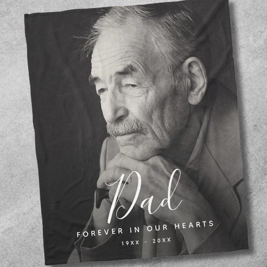 Aangepaste foto-gepersonaliseerde Memorial Father  Fleece Deken