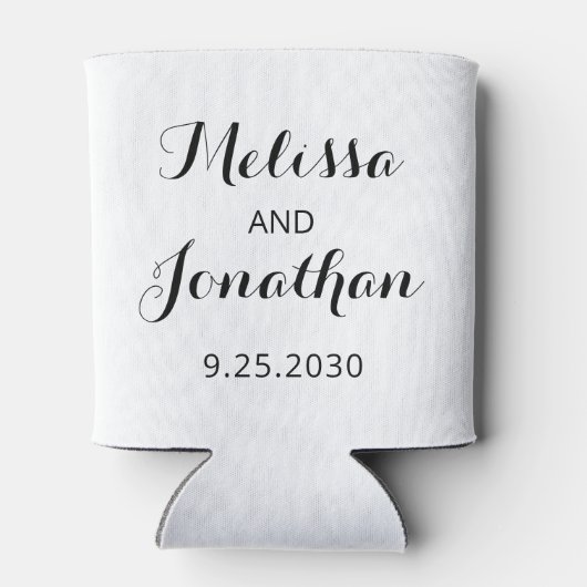 Aangepaste foto Gepersonaliseerde naam Datum Bruil Blikjeskoeler (Achterkant)