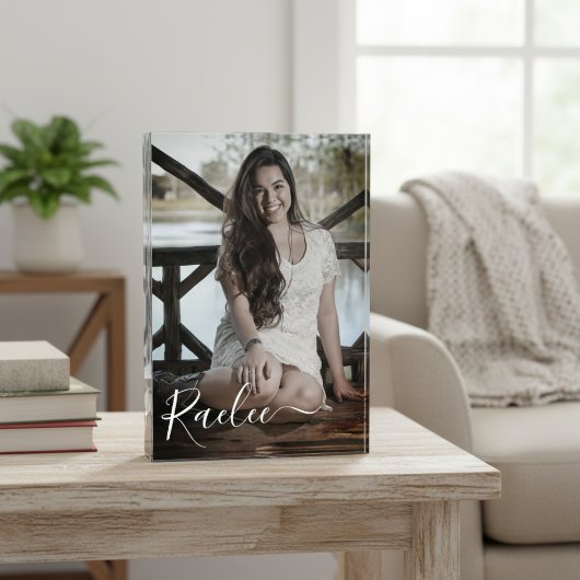 Aangepaste foto gepersonaliseerde naam Elegante aa