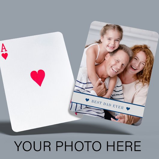 Aangepaste foto-gepersonaliseerde tekstfamilie mod pokerkaarten