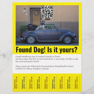 Aangepaste foto gevonden hond dringend huisdierena flyer